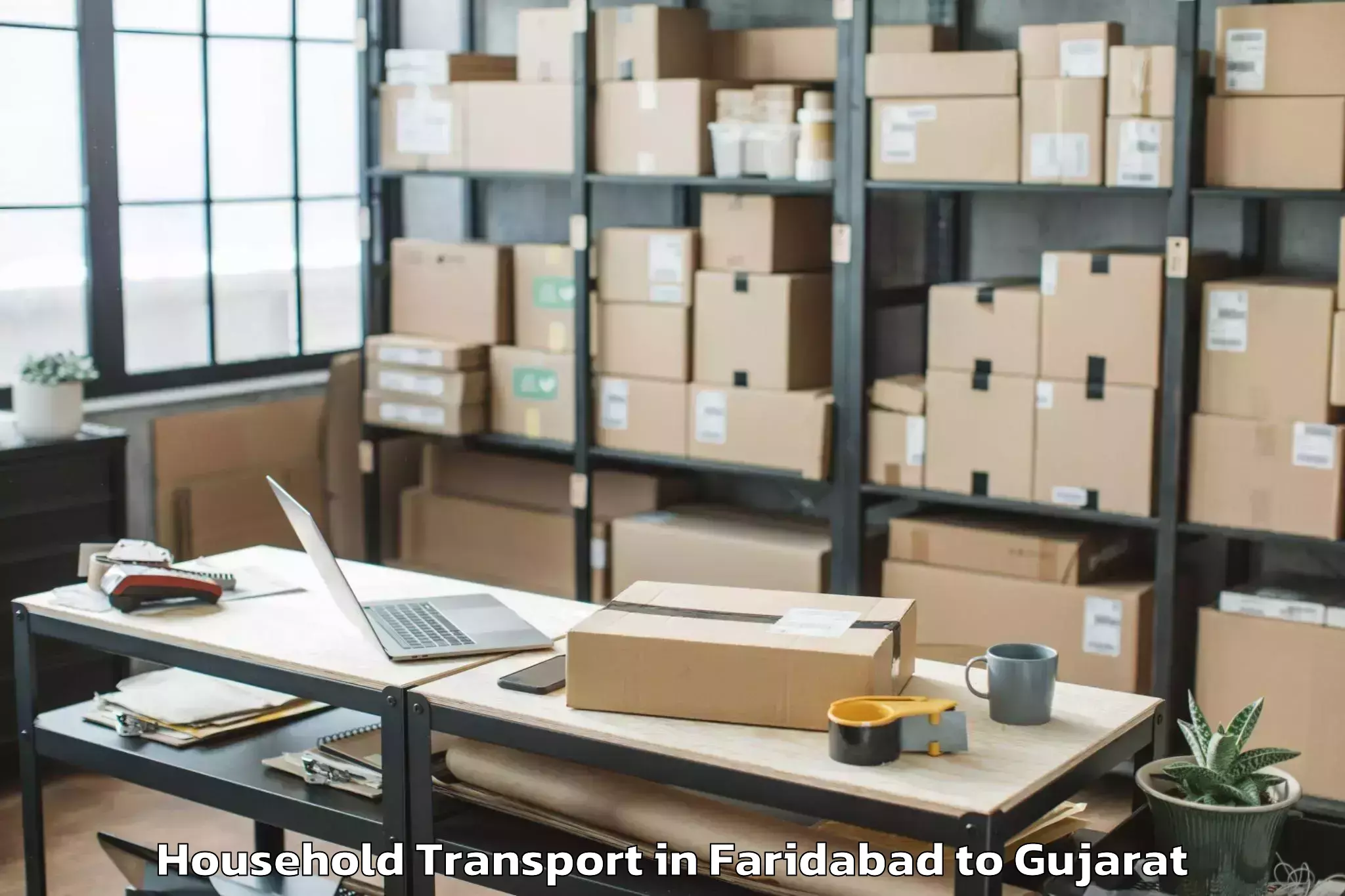 Expert Faridabad to Santrampur Household Transport